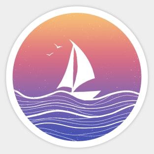 Sailboat During Sunset Sticker